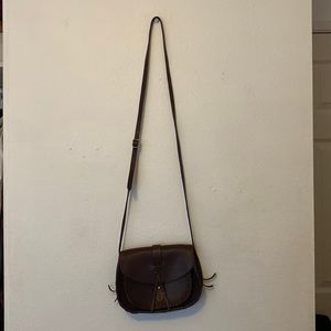 Dark brown real leather madewell crossbody